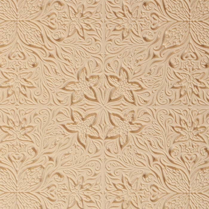 Metal Clay Tekstur Mega Flise, Træsnit Blomstermotiv