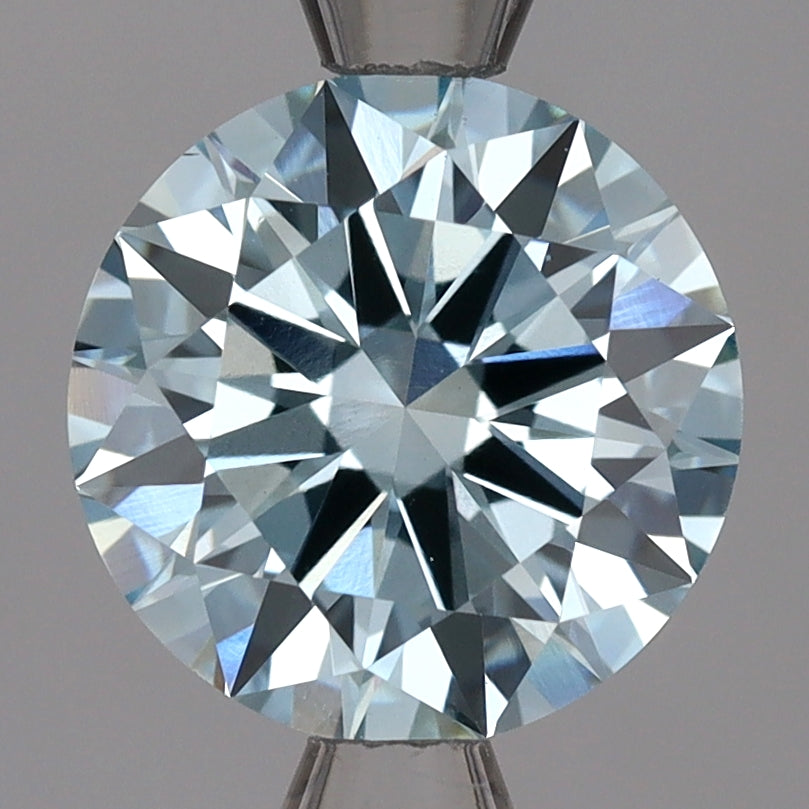 ماسة مزروعة مخبريًا 2.10 قيراط، مستديرة، زرقاء، VS1