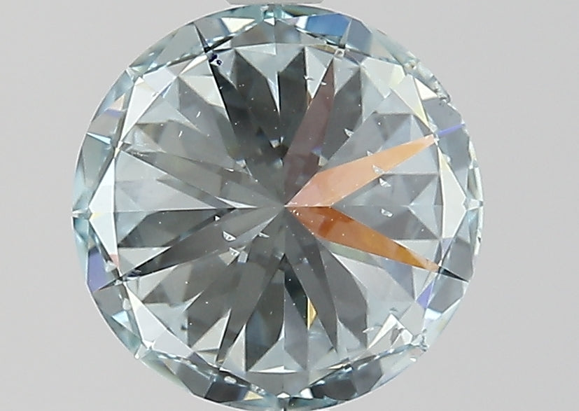 Laboratorijoje užaugintas deimantas 2,01 ct, apvalus, mėlynas, SI2