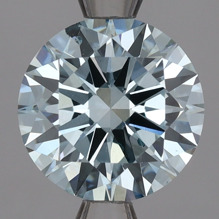 Laboratorijoje užaugintas deimantas 2,01 ct, apvalus, mėlynas, SI2