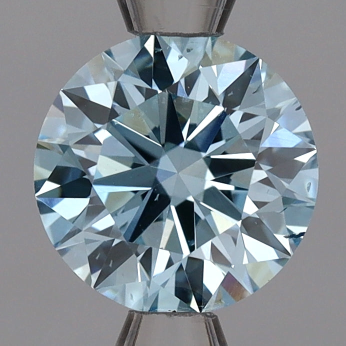 Laboratoriedyrket diamant 1,29 ct, rund, blå, SI1