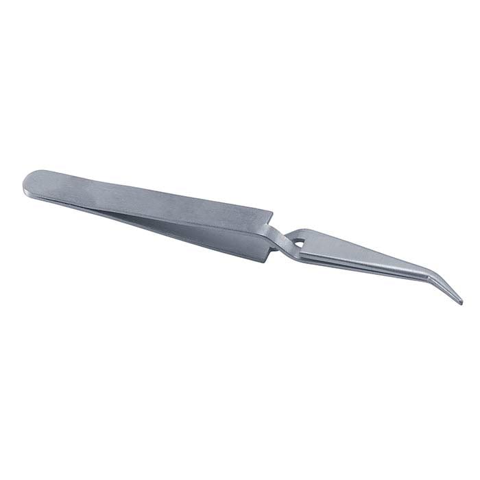 Stainless Steel Short Curved Cross-Lock Tweezers