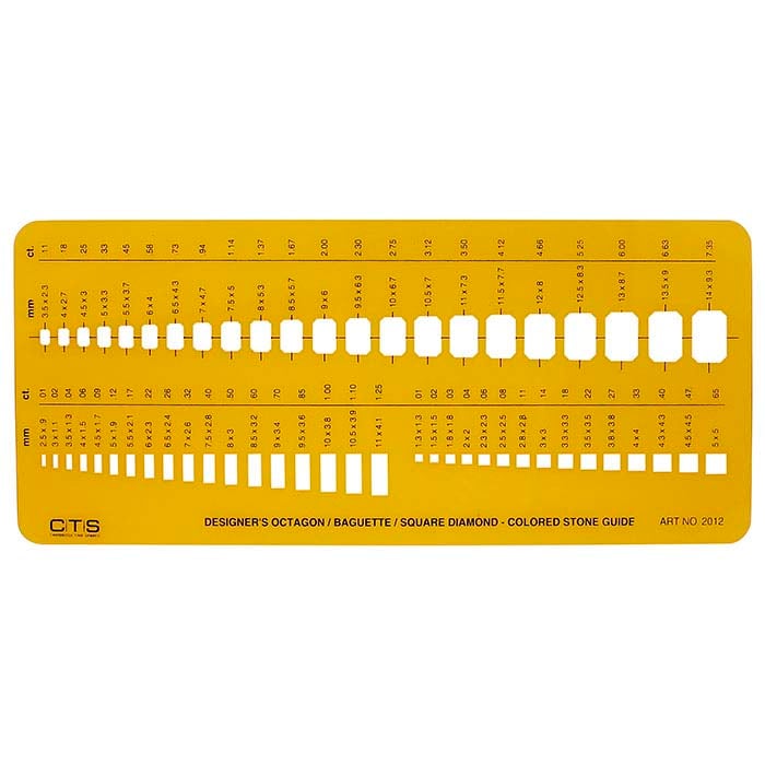 Jewelry Design Template #2012 for Octagon, Baguette & Square Shapes