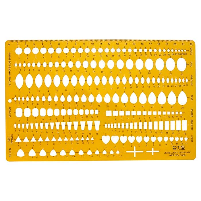 Smykkedesignskabelon #1889 til ædelstensformer