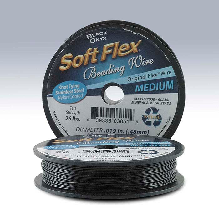 Filo per perline Soft Flex® 49 fili Onice Nero 0,48 mm, bobina da 9,14 m