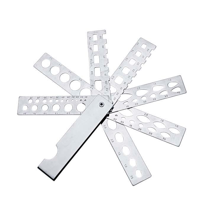 Vifteblads-måler for diamanter og edelstener, 7-blads