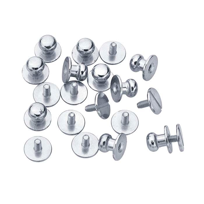 Plieniniai nikeliu dengti 6,35 mm varžtiniai mygtuko smeigės rinkinys odai