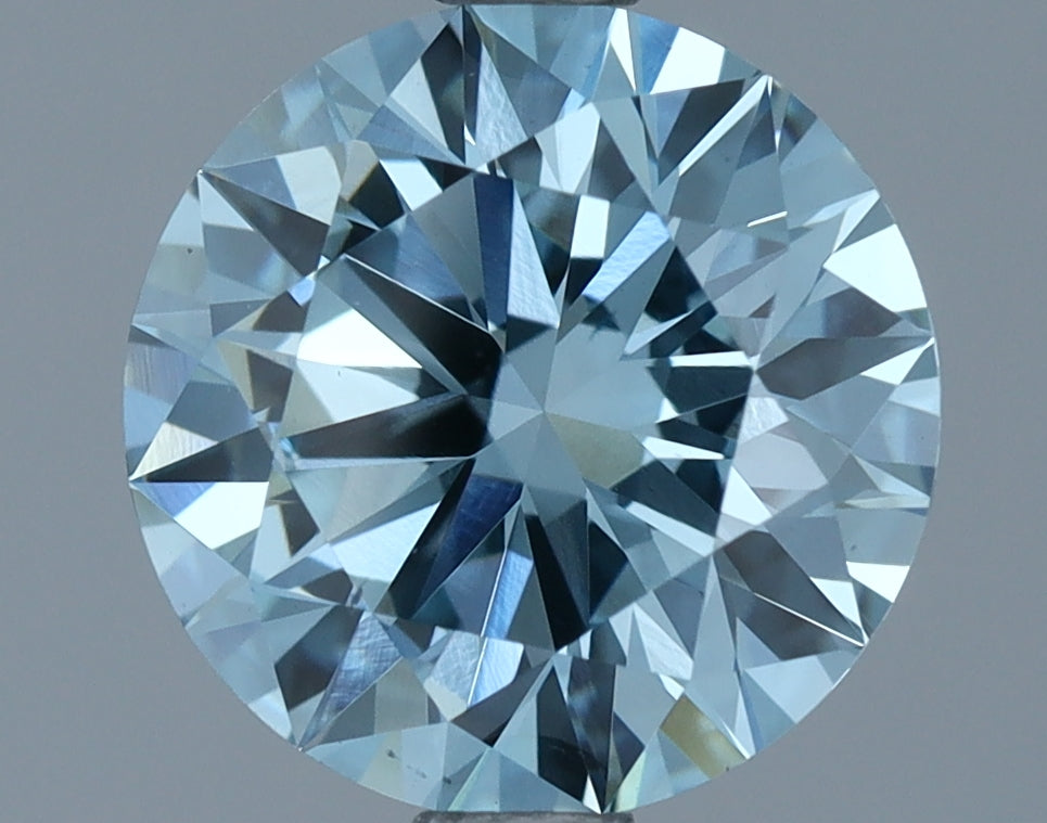 Diamante azul cultivado en laboratorio redondo de 1.64 ct, VS1