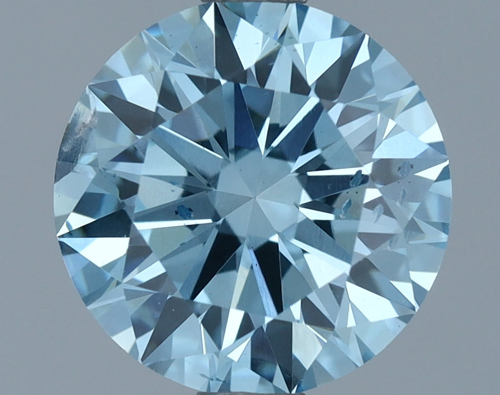 Laboratoriojalostettu timantti 1,50 ct, pyöreä, sininen, SI2