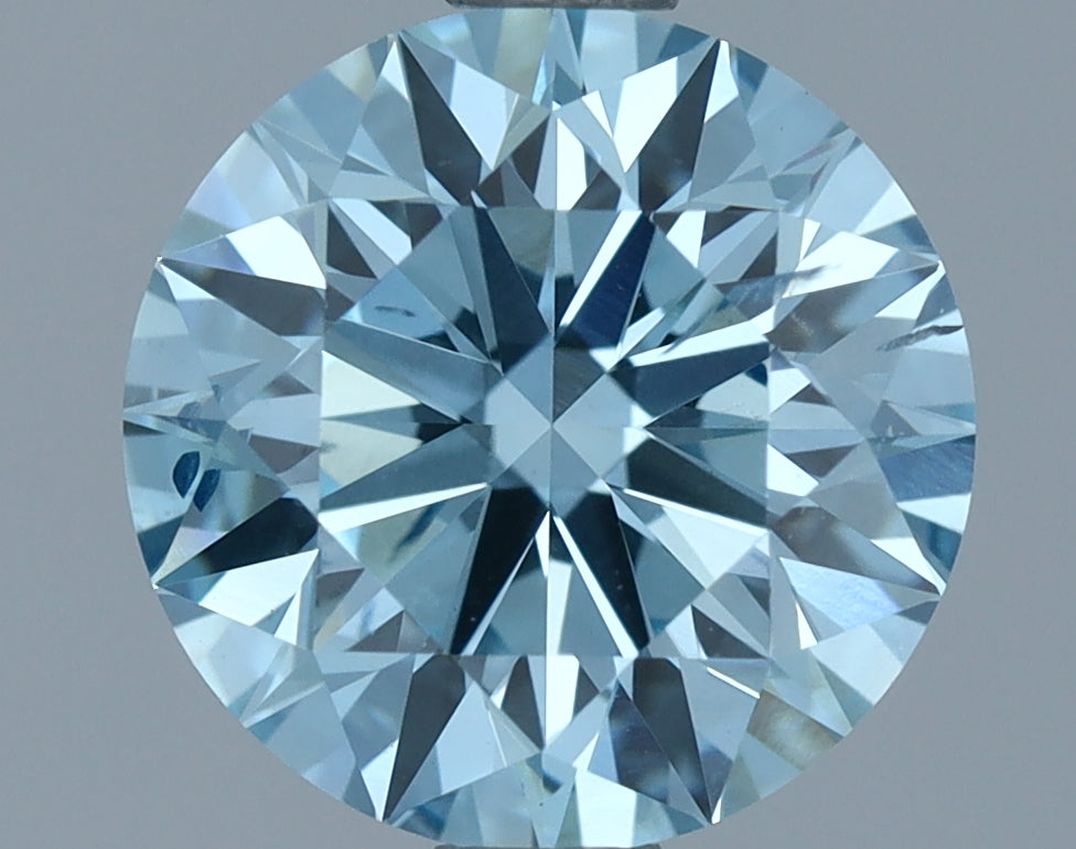 יהלום מעבדה 1.51 קראט, עגול, כחול, SI2