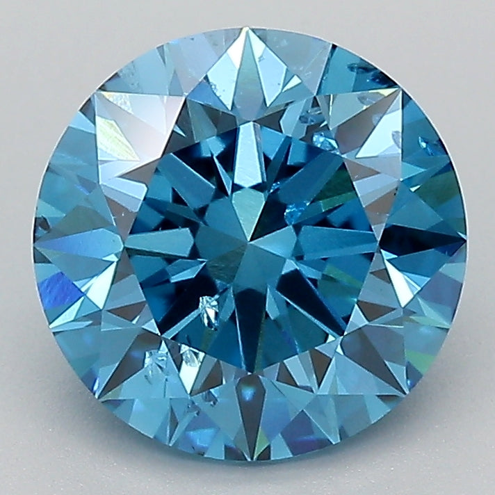 Laboratoriojalostettu timantti 2,51 ct, pyöreä, sininen, SI1
