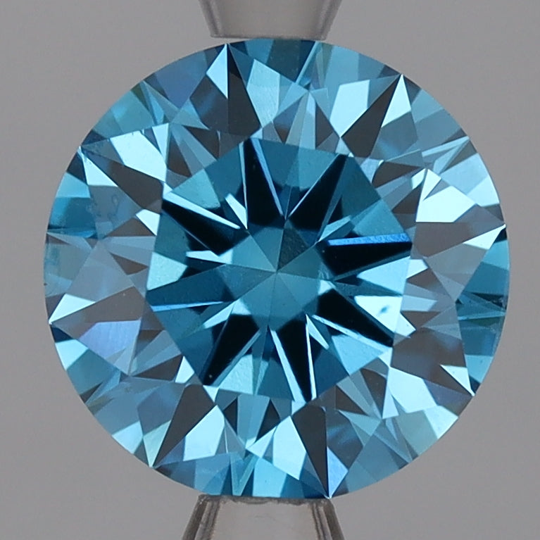 Laboratoriedyrket diamant 1,65 ct, rund, blå, VS2