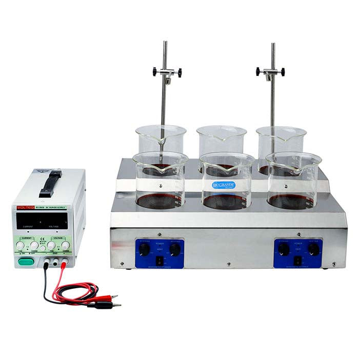 Midas Six-Station Plating System with 3-amp Rectifier, 1-Liter