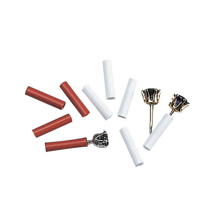 Manchon en caoutchouc silicone pour tige d'oreille, rouge