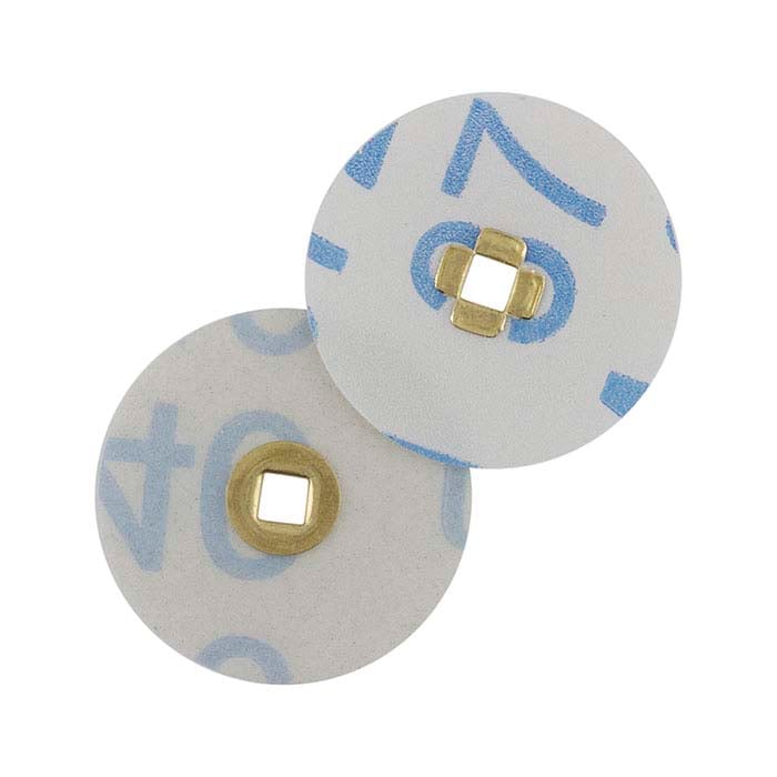 Disco de Lixar de Óxido de Alumínio com Centro em Latão E.C. Moore Magnum, Fixação Rápida, Suporte em Plástico, Granulometria 320