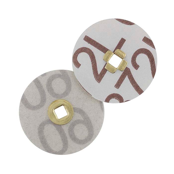 E.C. Moore Magnum Messing-Center Snap-On Snap-Off Plastbelagt Aluminiumoxid Slibeskive, 220-Korn