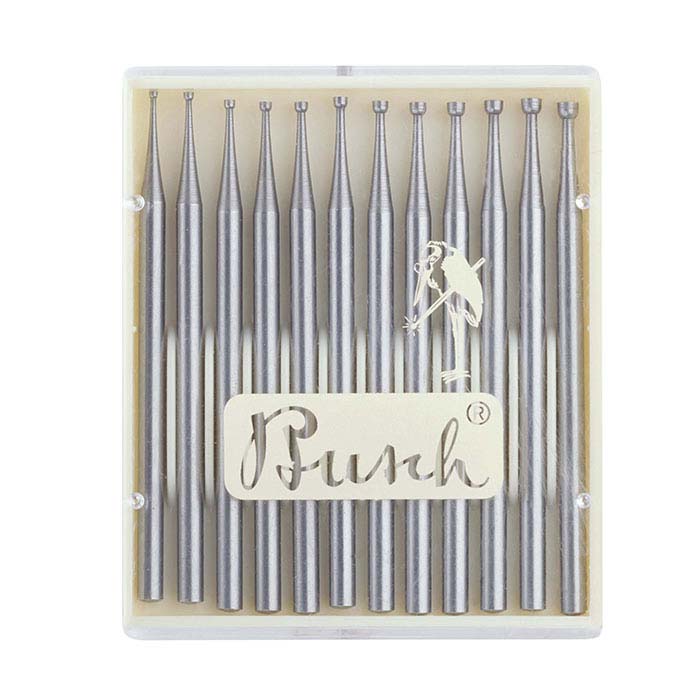 Busch® タングステンバナジウム コンケーブカッターバーセット、0.8mm–1.9mm