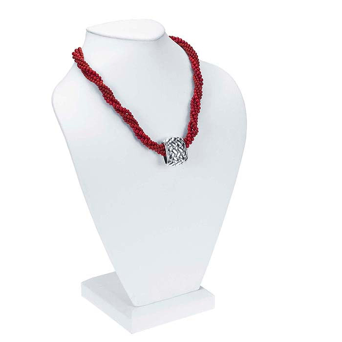 White Vienna Faux Leather Necklace Bust Display