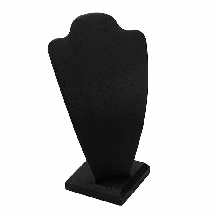 عرض تمثال للقلائد والأقراط من الجلد الصناعي الأسود