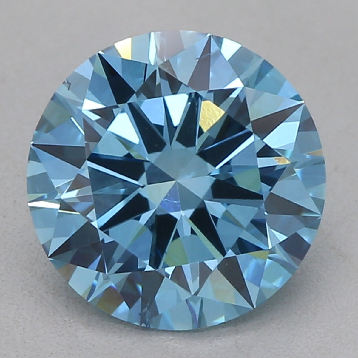 ماسة مزروعة مخبريًا 1.57 قيراط، مستديرة، زرقاء، SI1