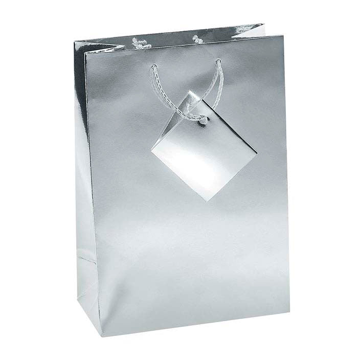 실버 메탈릭 페이퍼 토트