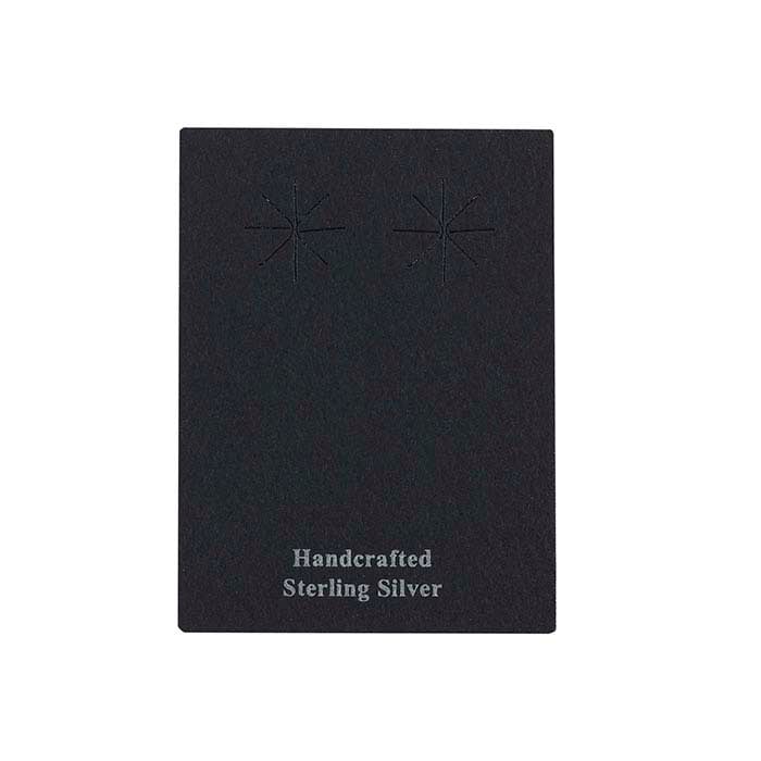 بطاقة أقراط مطبوعة على ورق أسود غير لامع