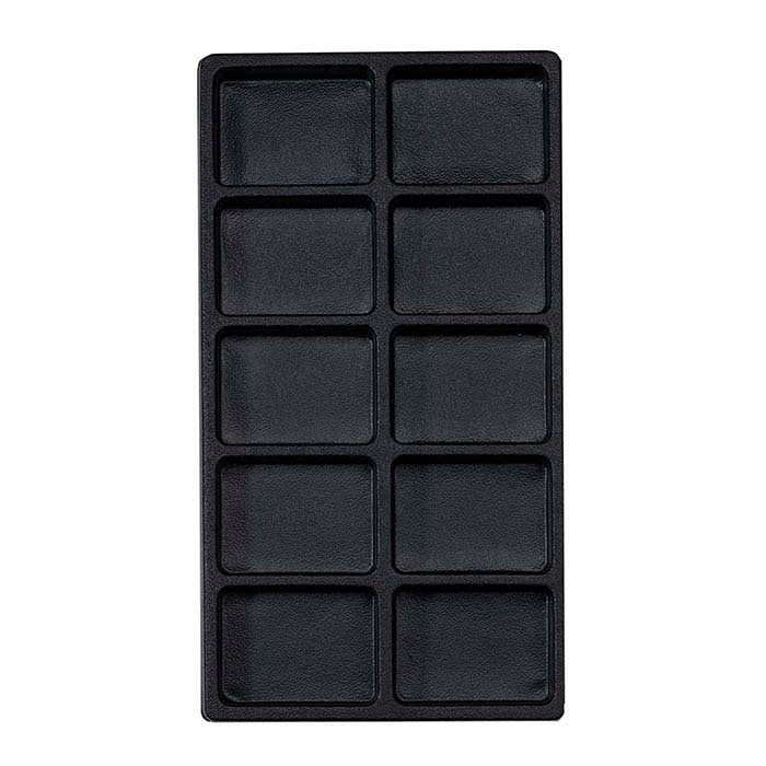 Insert de plateau en plastique noir texturé à 10 compartiments