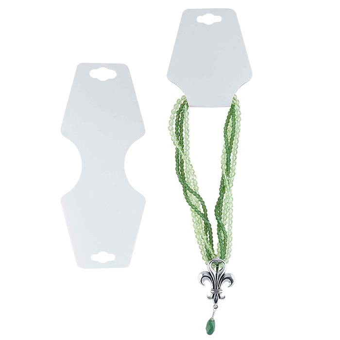 White Glossy Paper Necklace or Bracelet Card