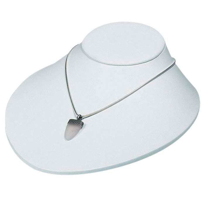 सफेद नकली चमड़े का हार बस्ट डिस्प्ले