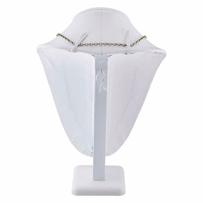 White Faux Leather Necklace Bust Display