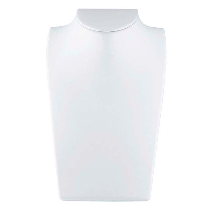 White Faux Leather Travel Necklace Bust Display