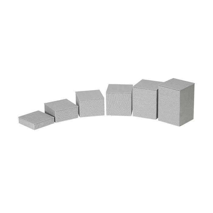 Silver Linen Square Block Riser Display Set