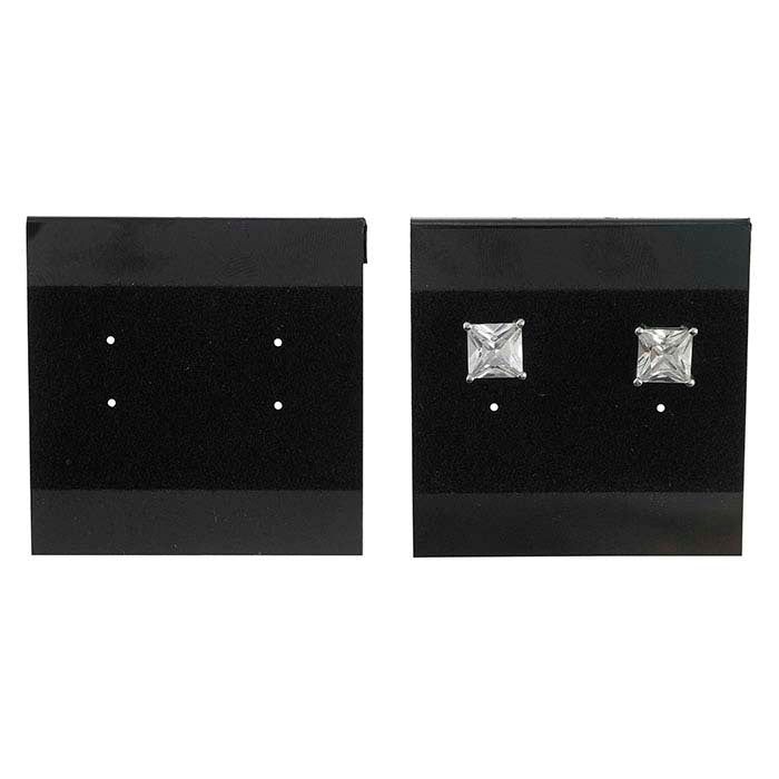 Cartoncino Appendibile per Orecchini in Plastica con Velluto Nero Floccato