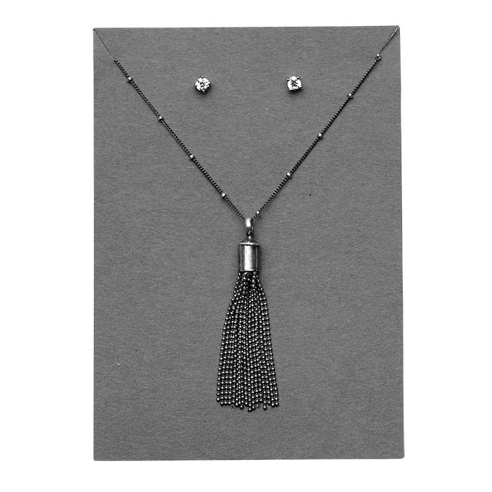 Grå Indsats til Præsentationskort til Vedhæng og Øreringe