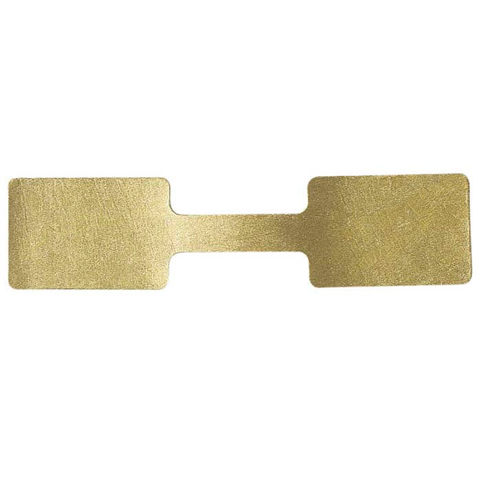 Металлическая золотая квадратная клеящаяся бирка с кольцом, устойчивая к разрыву