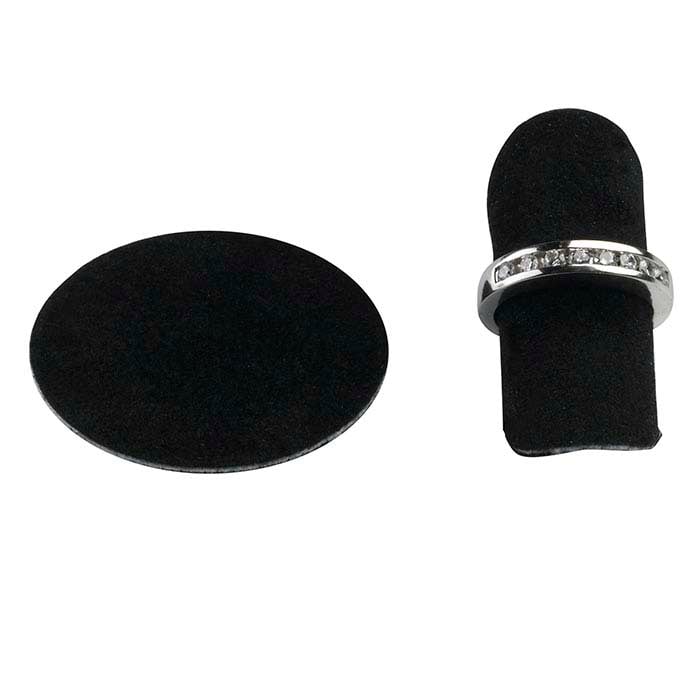 Black Shadow Suede Ring Disc Display