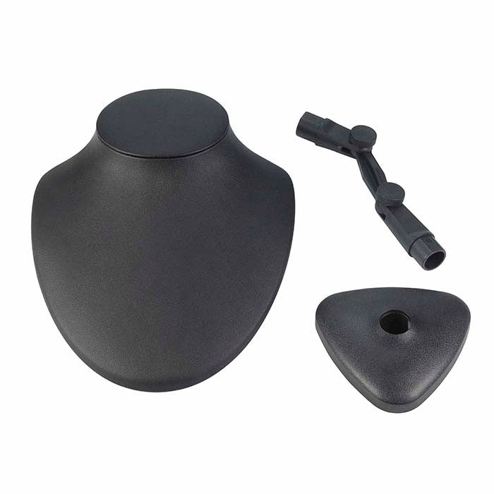 Sort justerbar halskæde bustedisplay i kunstlæder