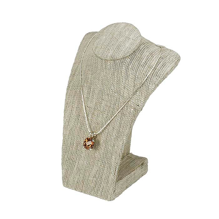 Naturlig hør halskæde bust display