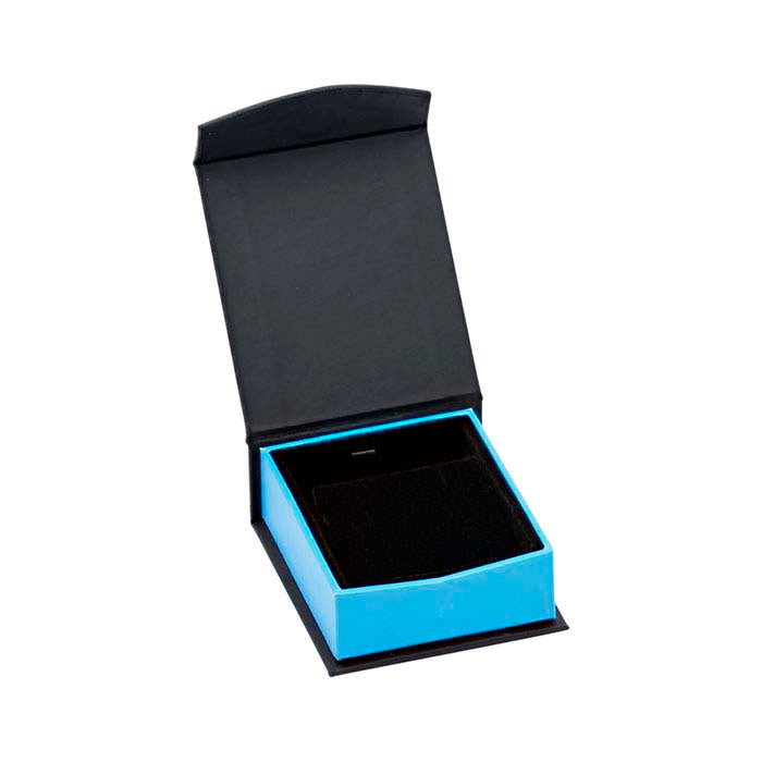 Elektryczny nocny niebieski i czarny zestaw prezentowy z zawieszką i kolczykami