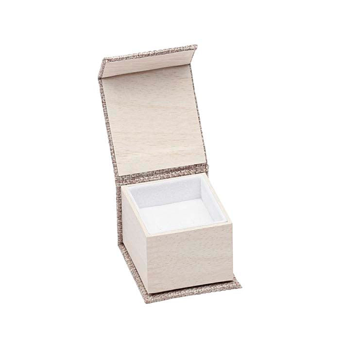 Cabana jute en hout patroon ring geschenkdoos