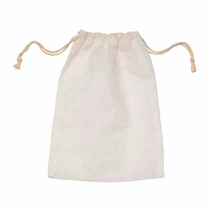 White Cotton Muslin 127.0mm x 177.8mm Pouch