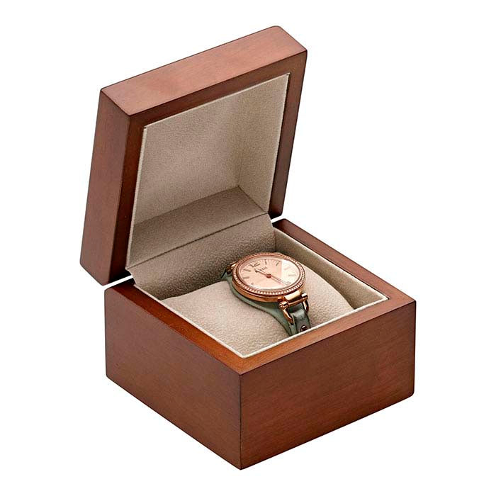 Caja de regalo para reloj o pulsera de madera dura marrón mate