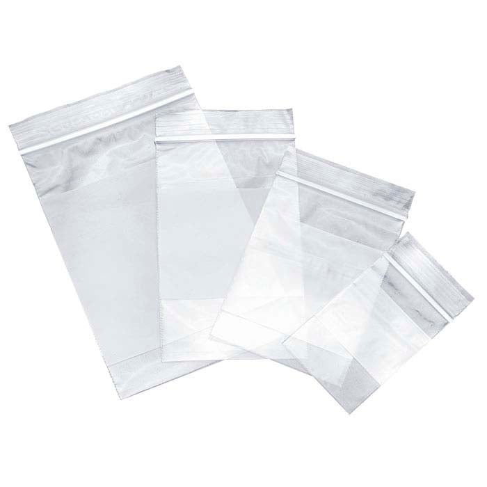 2-mil White-Block Zip Plastic Bag Assortment