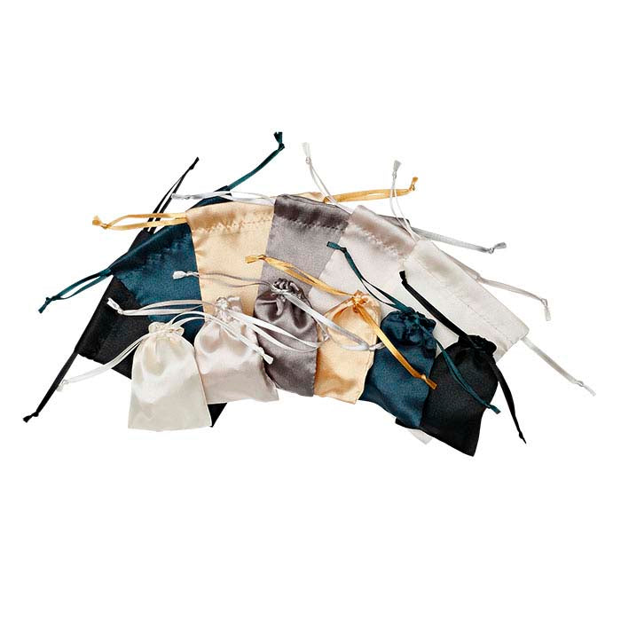 Pochette en nylon satin tissé émeraude 2-1/ W x 3-1/ H