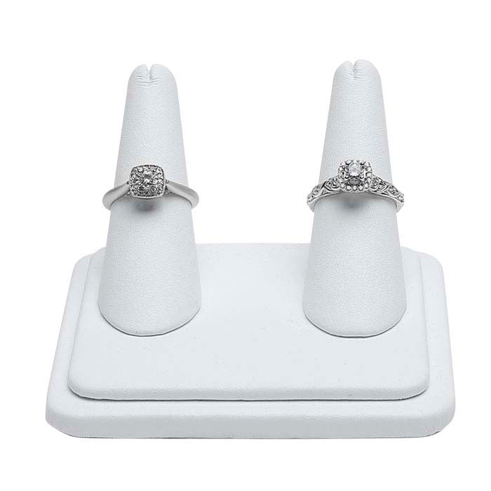 White Vienna™ Faux Leather Pretty Fingers™ Two-Ring Display
