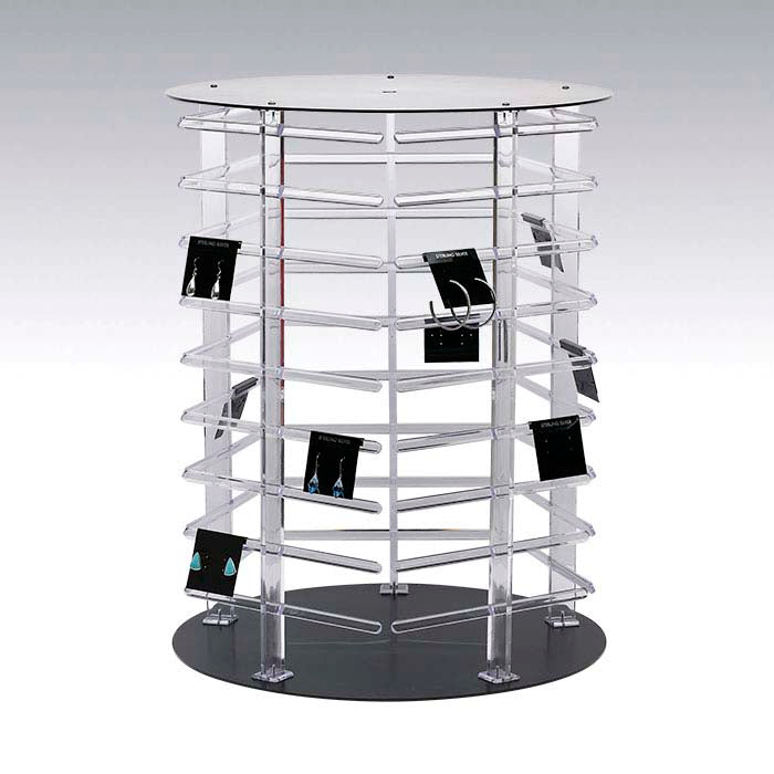 תצוגת כרטיס תלוי מסתובבת מחומר אקרילי שקוף עם חמישה צדדים