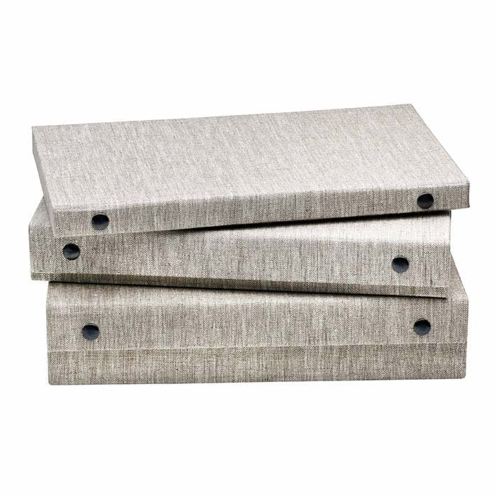 Natural Linen Full-Size Tray with Snap-Close Lid