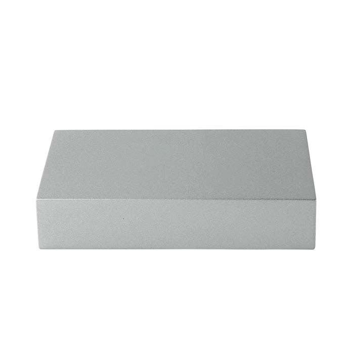 Metallic Silver Plastic Rectangle Block Display