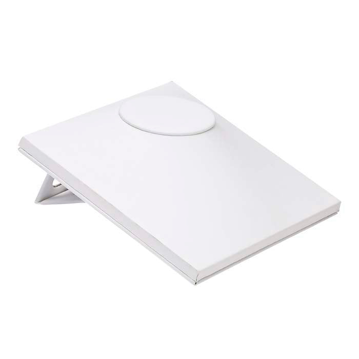 תצוגת פסל צווארון תליון עם מעמד כפול מעור מלאכותי לבן, 165.1 מ"מ