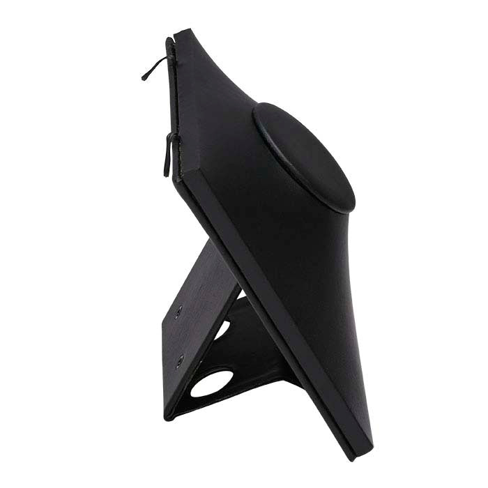 عرض تمثال قلادة بموقفين من الجلد الصناعي الأسود، 165.1 مم